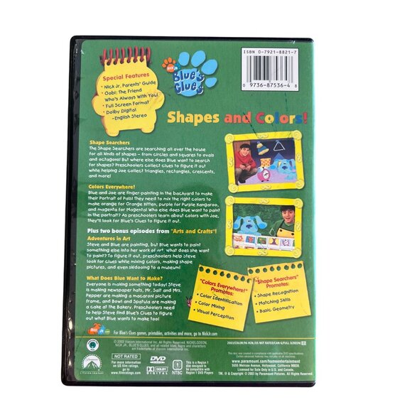 Blues Clues Shapes And Colors Full Screen DVD 2003 Educational Show Pre-Owned - Picture 4 of 4